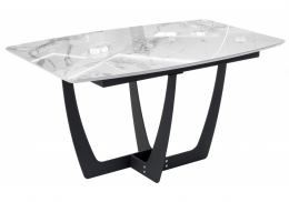 Стол деревянный Миссандея белый мрамор / графит (85x76)