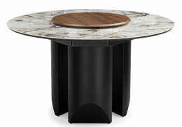 Керамический стол Иган 137 орех кантри / arctic ocean / черный (137x76)
