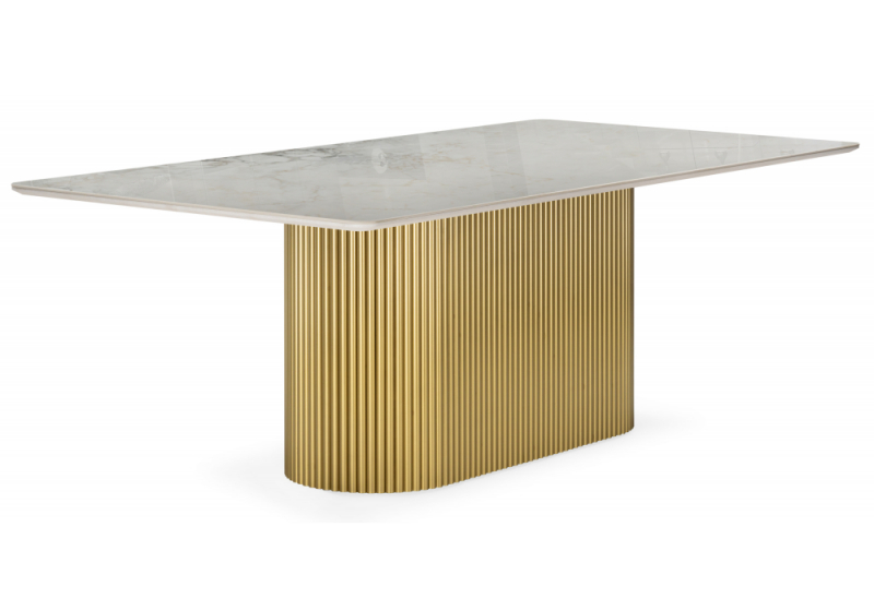 Керамический стол Ривера 220x110 brecha crema / золото (110x77). 