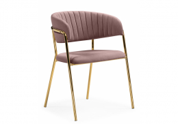 Стул на металлокаркасе Kamelia светло-фиолетовый / золотой (57x54x83)