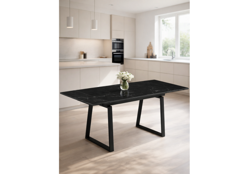 Керамический стол Джек 140(200)х80 черный мрамор shakespeare black / черный (80x75)