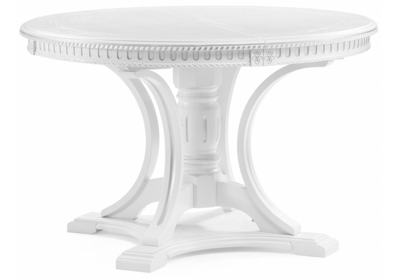 Стол деревянный Нозеан круглый белый / серебро (120x76). 