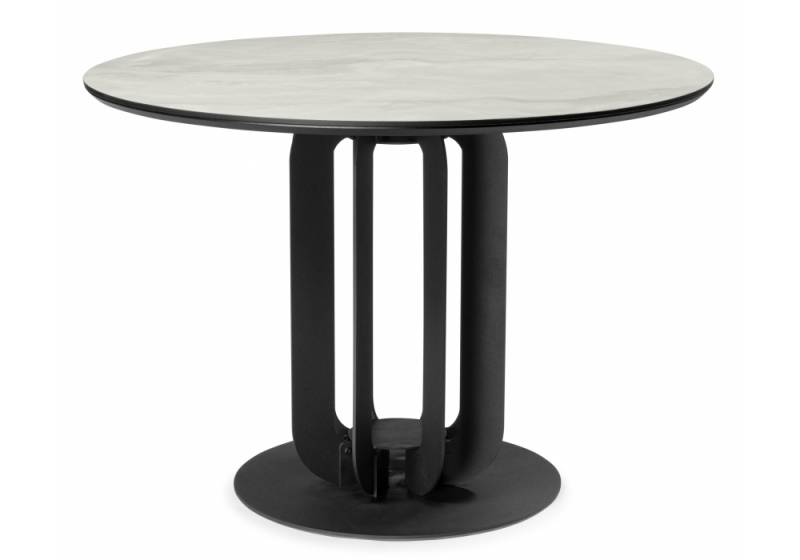 Керамический стол Шелдон 110 onyx bianco soft satin / черный (110x75). 