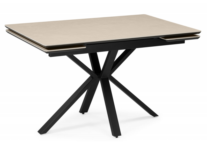 Керамический стол Старлайт 120(180)х80 okara light yellow / черный (80x78). 