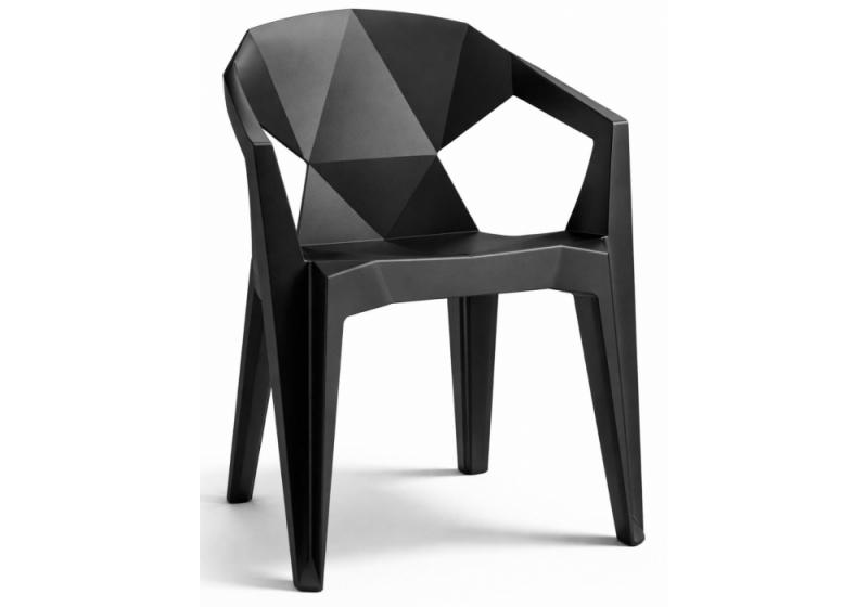 Пластиковый стул Гекса черный (55x55x81). 