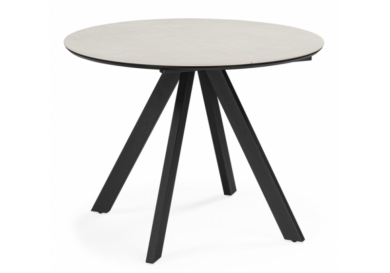 Керамический стол Трейси 90 carmen light gray / черный (90x75). 