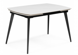 Керамический стол Aveiro 120(180)x80 белый мрамор / черный (80x75,5)