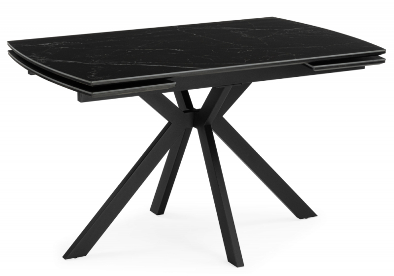 Керамический стол Катчел-2 120(180)x80 matte черный мрамор / черный (80x77). 