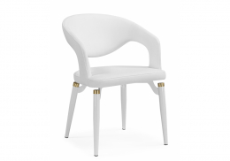 Стул на металлокаркасе Palma white / white and gold (55x60x78)