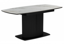 Керамический стол Фестер 160(200)х90 gilt white / черный (90x76)