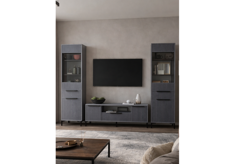 Готовая гостиная Иадама графит / графит софт комплектация 7 (275x40,3x196)