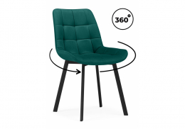 Стул на металлокаркасе Челси 360 П зеленый (zd 667) / черный np (50x60x80)