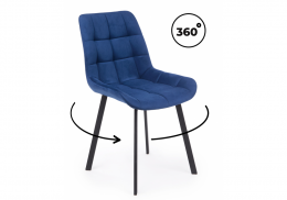 Стул на металлокаркасе Челси 360 П синий (zd 798) / черный np (50x60x80)