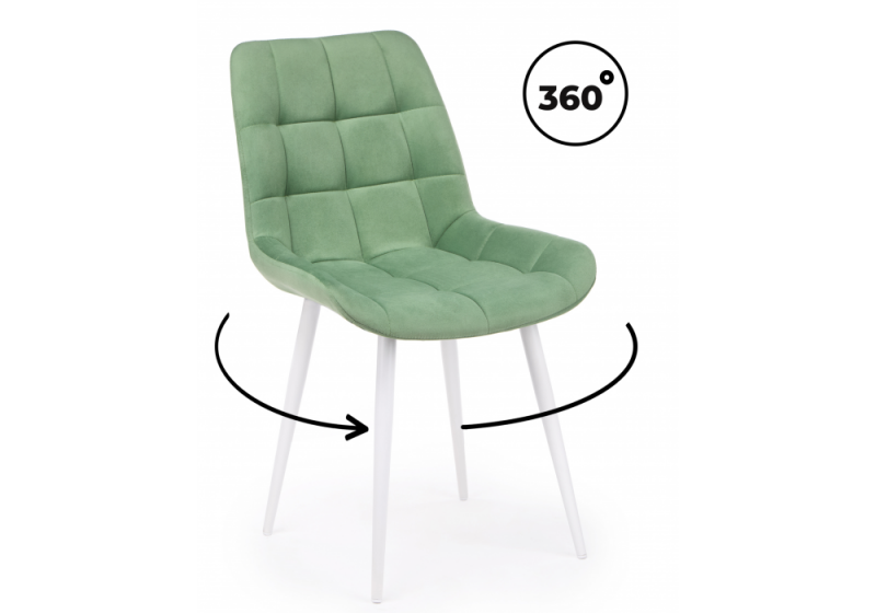 Стул на металлокаркасе Челси 360 К фисташковый (zd 651) / белый np (50x60x80). 