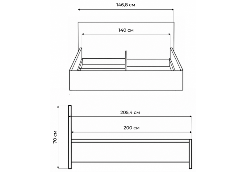 Кровать Бирма 140x200 (без основания) белое дерево