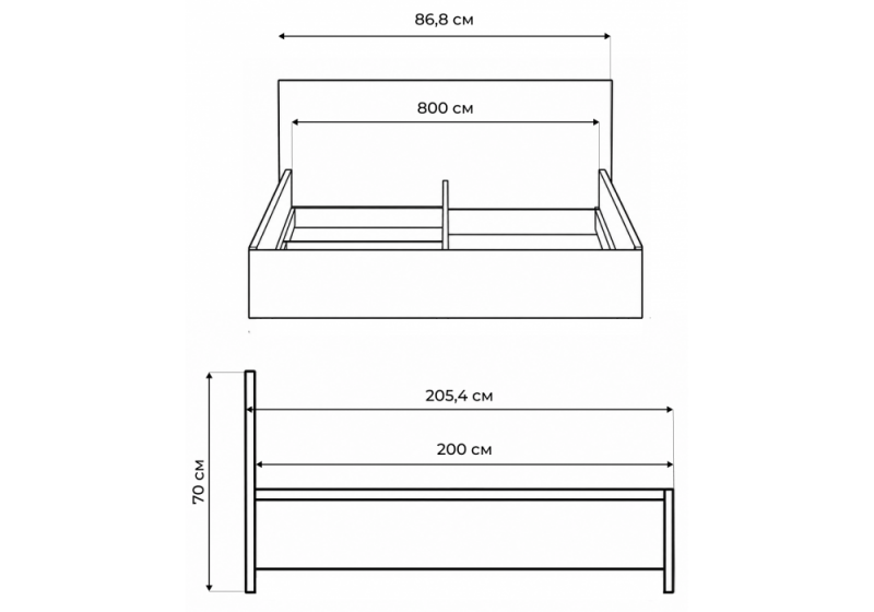 Кровать Бирма 80x200 (с основанием) кашемир
