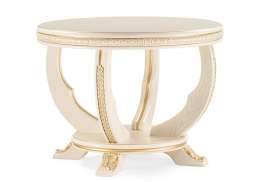 Журнальный стол Луис 70х52 слоновая кость / золото (70x52)