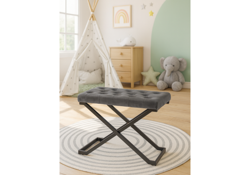 Табурет German dark grey / black (64x43x49)